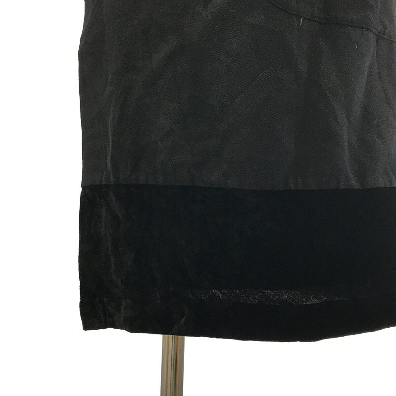 robe de chambre COMME des GARCONS / ローブドシャンブルコムデギャルソン | 90s~ AD1995 異素材 ウール ベロア 切替 ギャザー 巻き スカート |