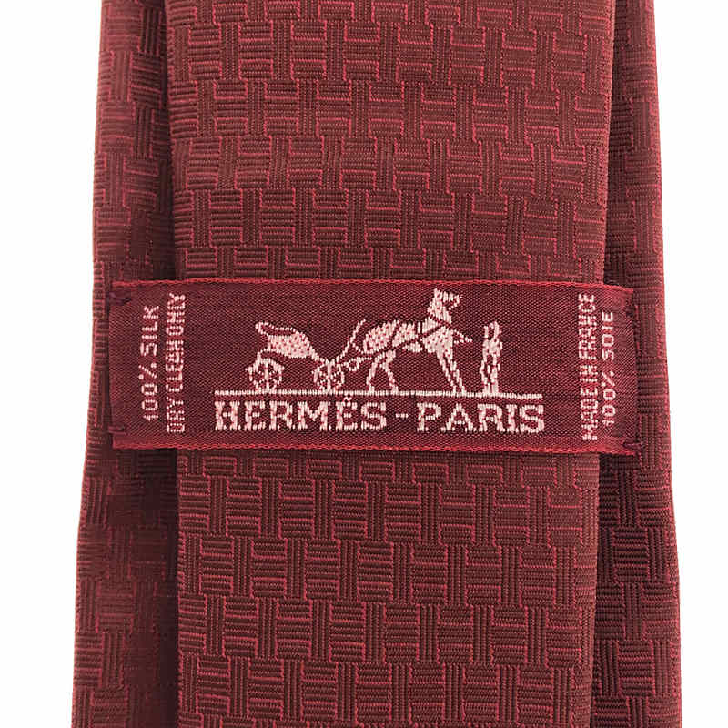 HERMES / エルメス | Hロゴ総刺繍 ホースシュー silk シルク100% ネクタイ | ー |