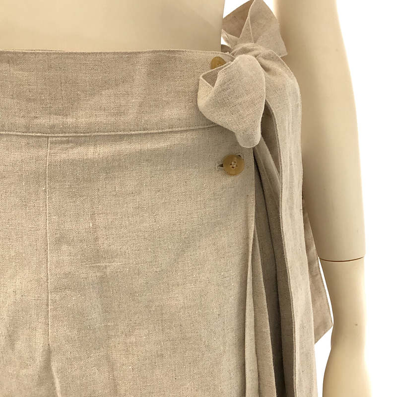 foufou / フーフー | 2020SS | linen wrap tuck skirt リネンラップ
