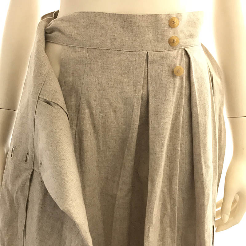 foufou / フーフー | 2020SS | linen wrap tuck skirt リネン