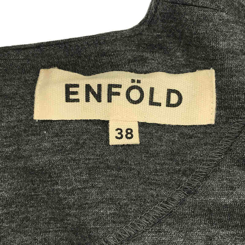 ENFOLD / エンフォルド | クルーネック アシメトリー ノースリーブ カットソー ブラウス | 38 |