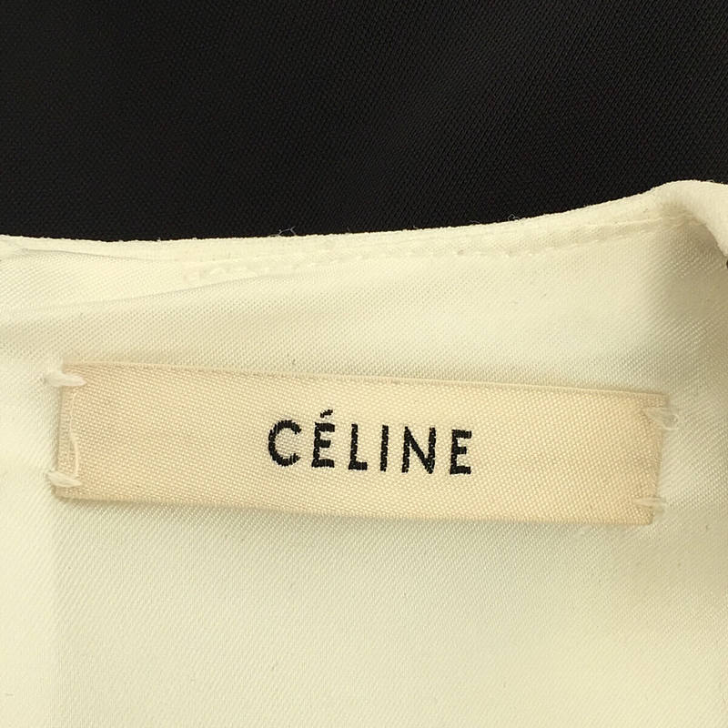 CELINE / セリーヌ | フィービー期 バイカラー 長袖ワンピース ドレス
