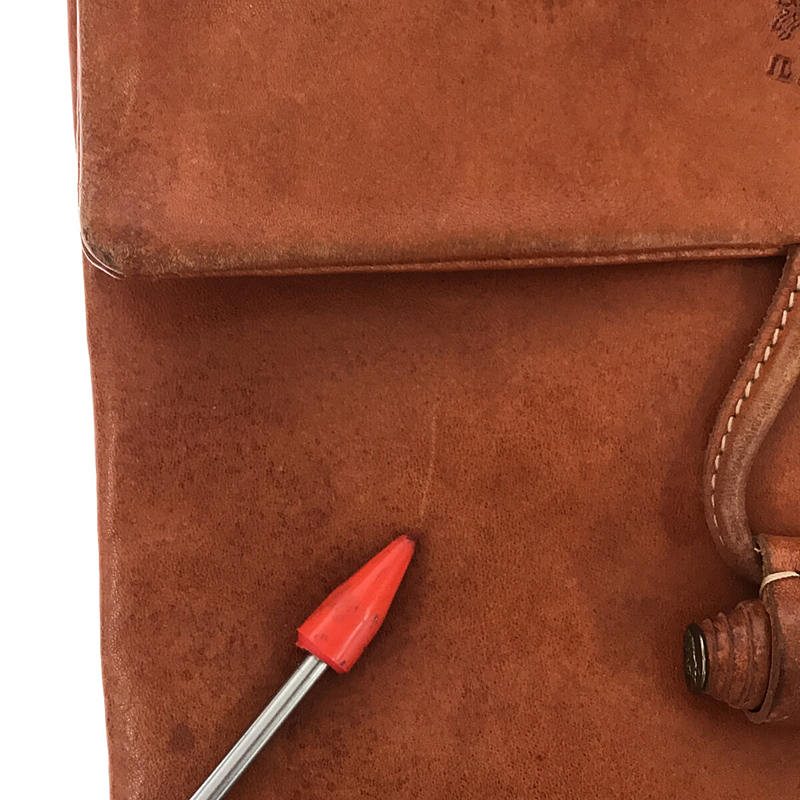 IL BISONTE |撥動按鈕皮革單肩包 |布朗 |女性的