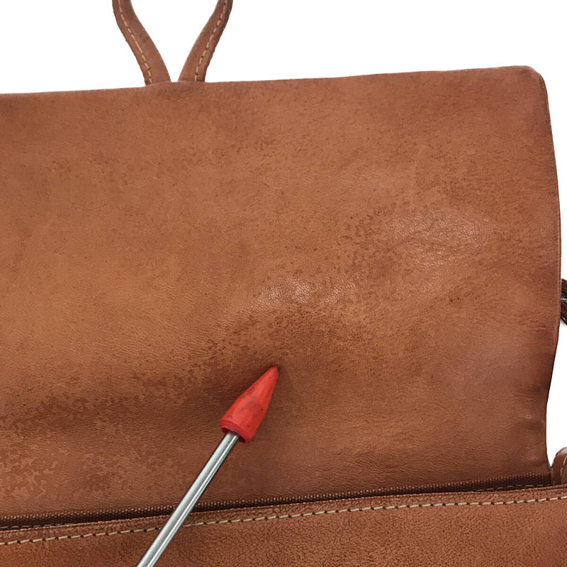 IL BISONTE |撥動按鈕皮革單肩包 |布朗 |女性的