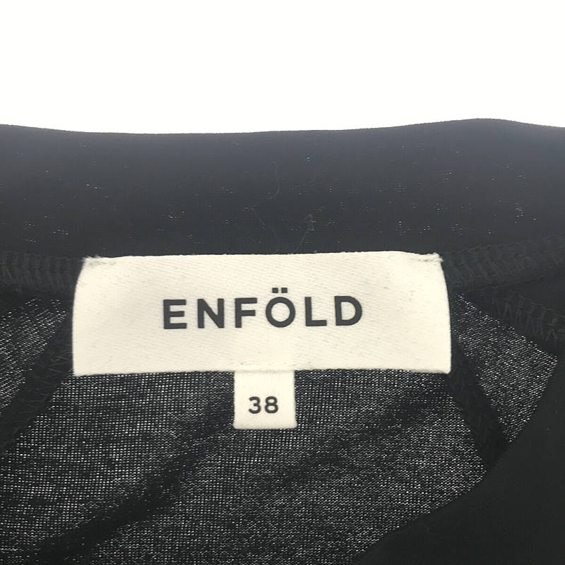 【美品】  ENFOLD / エンフォルド | FLOWER-SLEEVE PULLOVER Tシャツ | 38 | ブラック | レディース