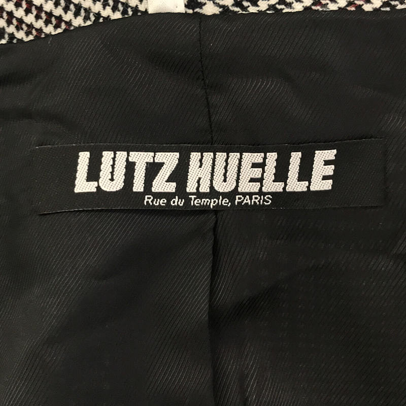 LUTZ HUELLE / ルッツヒュエル | ベルト付き 千鳥格子 ショールカラー