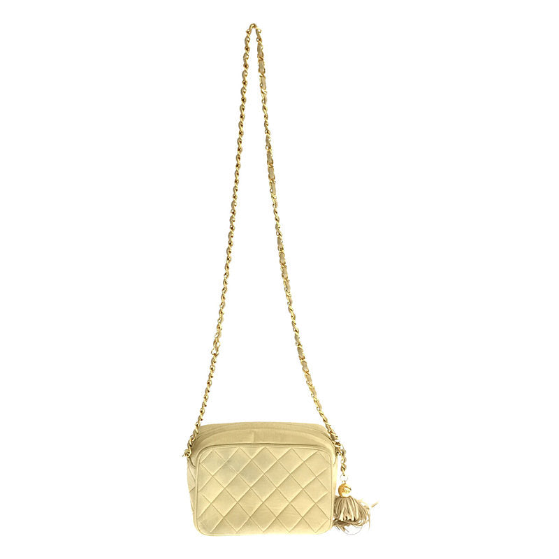 CHANEL / シャネル | 1990s ヴィンテージ オールド | マトラッセ タッセル付きショルダーバッグ | ベージュ | レディース