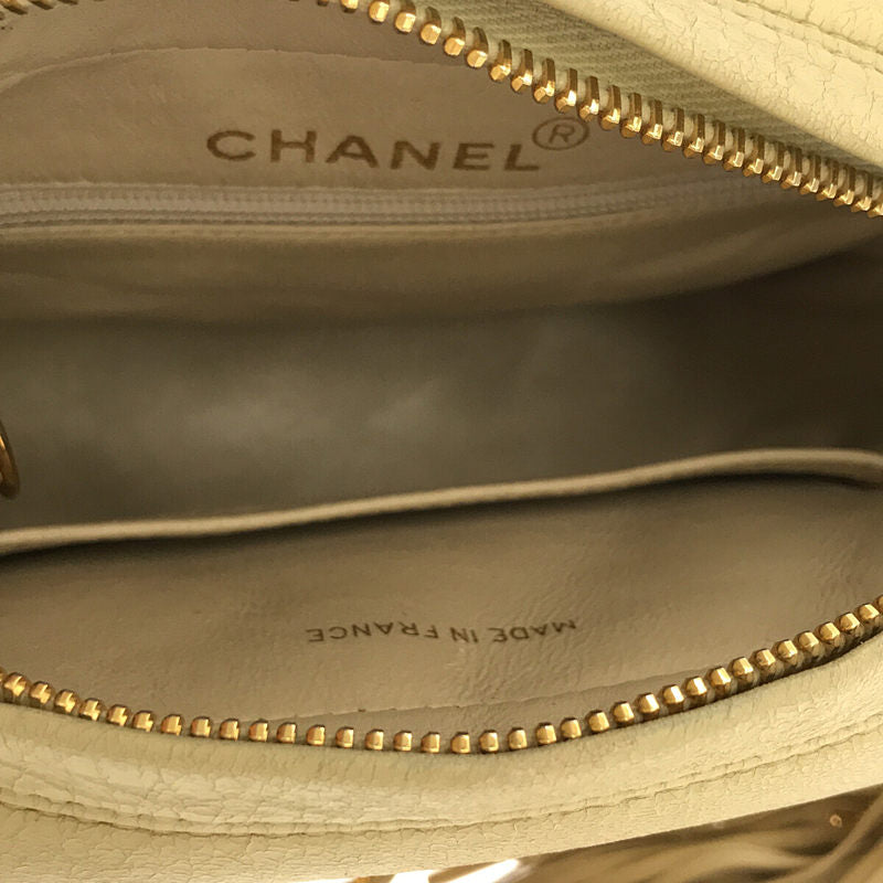 CHANEL / シャネル | 1990s ヴィンテージ オールド | マトラッセ タッセル付きショルダーバッグ | ベージュ | レディース
