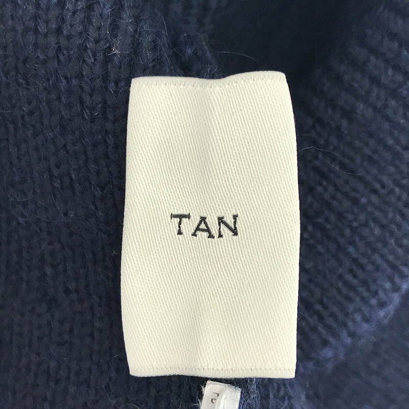 TAN / タン | 2021AW | SPONDISH MOHAIR CORSET TOPS スポンディッシュ モヘア コルセット Vネック ニット セーター | F | ネイビー | レディース