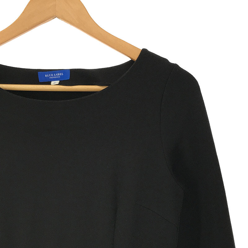 BLUE LABEL CRESTBRIDGE / ブルーレーベル・クレストブリッジ | コンビネゾン ギャザー チュール 切替 ドレス ワンピース | 38 | ブラック | レディース