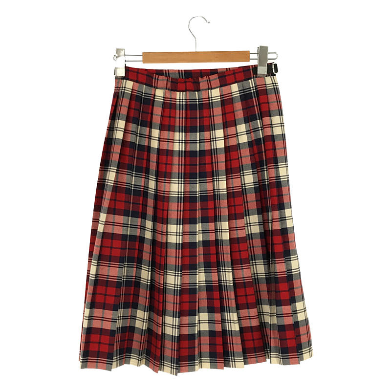 【美品】  O'NEIL OF DUBLIN / オニールオブダブリン | チェック ラップ キルト ロング スカート 巻き red | 38 | レッド/ネイビー/ホワイト | レディース
