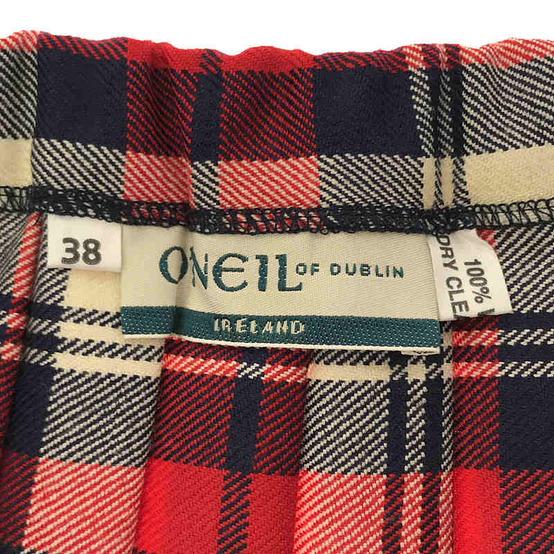 【美品】  O'NEIL OF DUBLIN / オニールオブダブリン | チェック ラップ キルト ロング スカート 巻き red | 38 | レッド/ネイビー/ホワイト | レディース