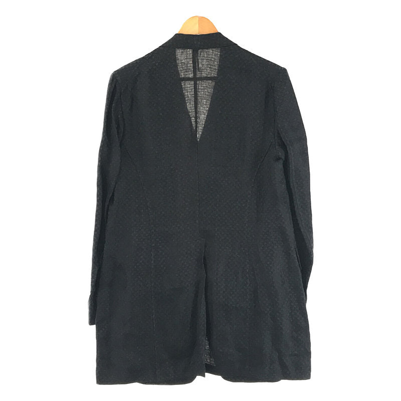 m's braque / m's black | Linen shadow gingham check 3B tailored jacket | 38 | Navy | Men's