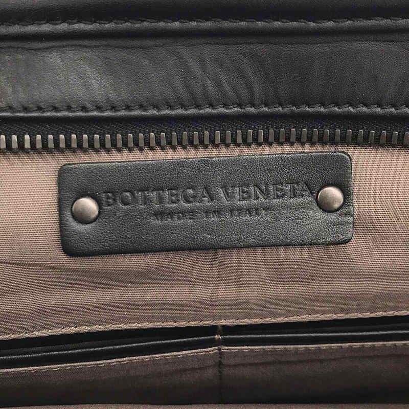 BOTTEGA VENETA / ボッテガヴェネタ | 2way イントレチャート ショルダー付き レザー ビジネス トートバッグ | ー | ブラック | メンズ