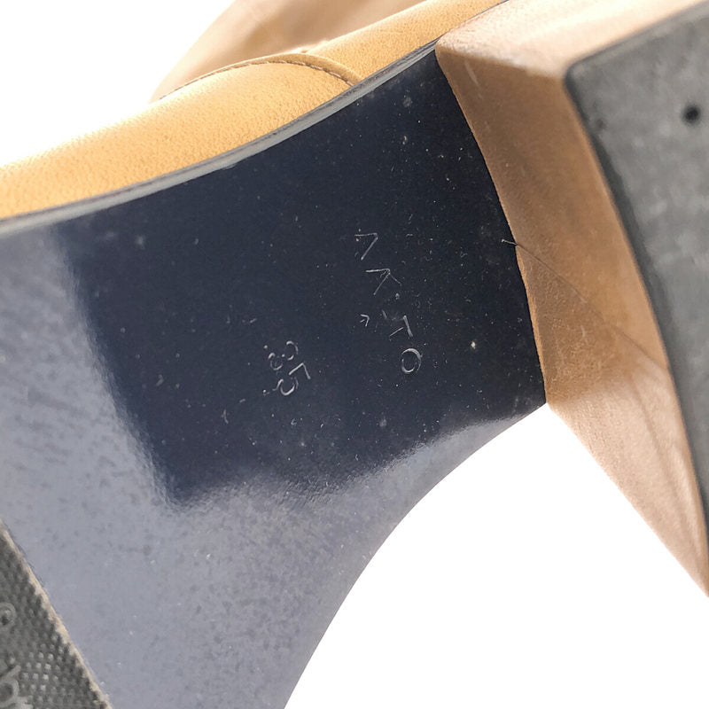 AALTO / 아르트 | 올 가죽 청키 힐 롱 부츠 | 35 | 카멜 | 여성