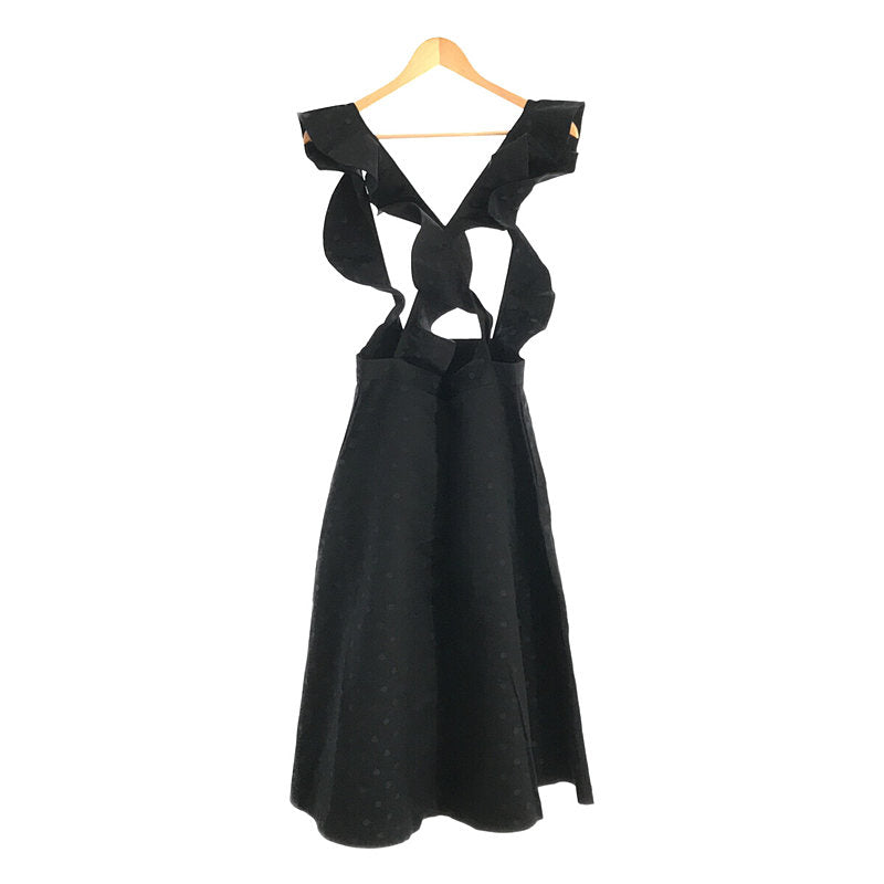 【미품】 tricot COMME des GARCONS / 트리코콤 데 갤슨 | AD2019 2020SS | 도트 프릴 플레어 점퍼 스커트 | S | 블랙 | 여성