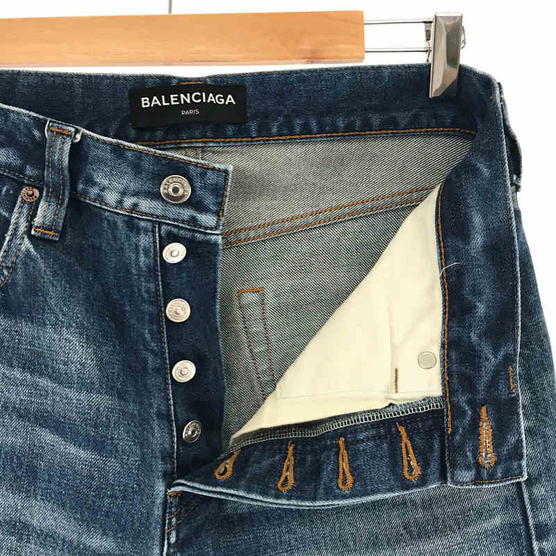 ブラックデニムBALENCIAGA　ストレート　デニムパンツ　ブラック　30インチ