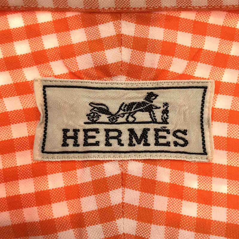 45cm袖丈未使用品□20SS HERMES/エルメス タータン/ギンガムチェック リバーシブル サッカー地 シングル アンコンジャケット 50 イタリア製 正規品