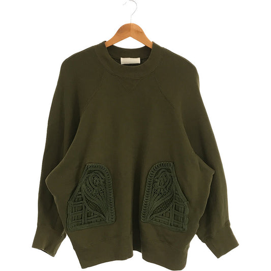 Mame Kurogouchi / マメクロゴウチ | 2022SS Cording Embroidered Oversized Sweatshirt コットン リネン 刺繍 スウェット プルオーバー | 2 |