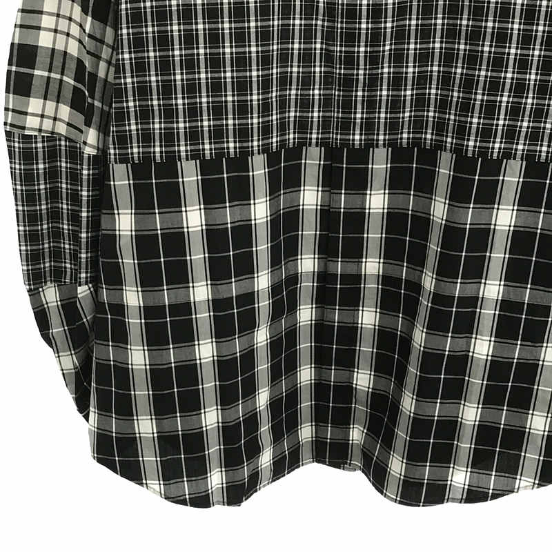 定価3万8500円　ALMOSTBLACK オーバーサイズチェックシャツ　黒