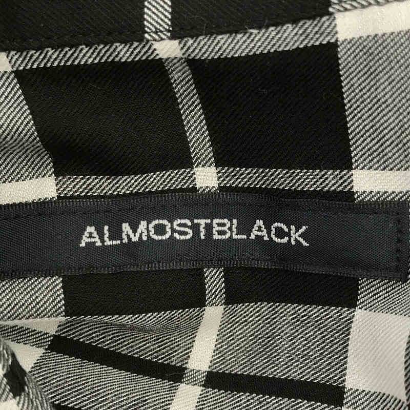 定価3万8500円　ALMOSTBLACK オーバーサイズチェックシャツ　黒