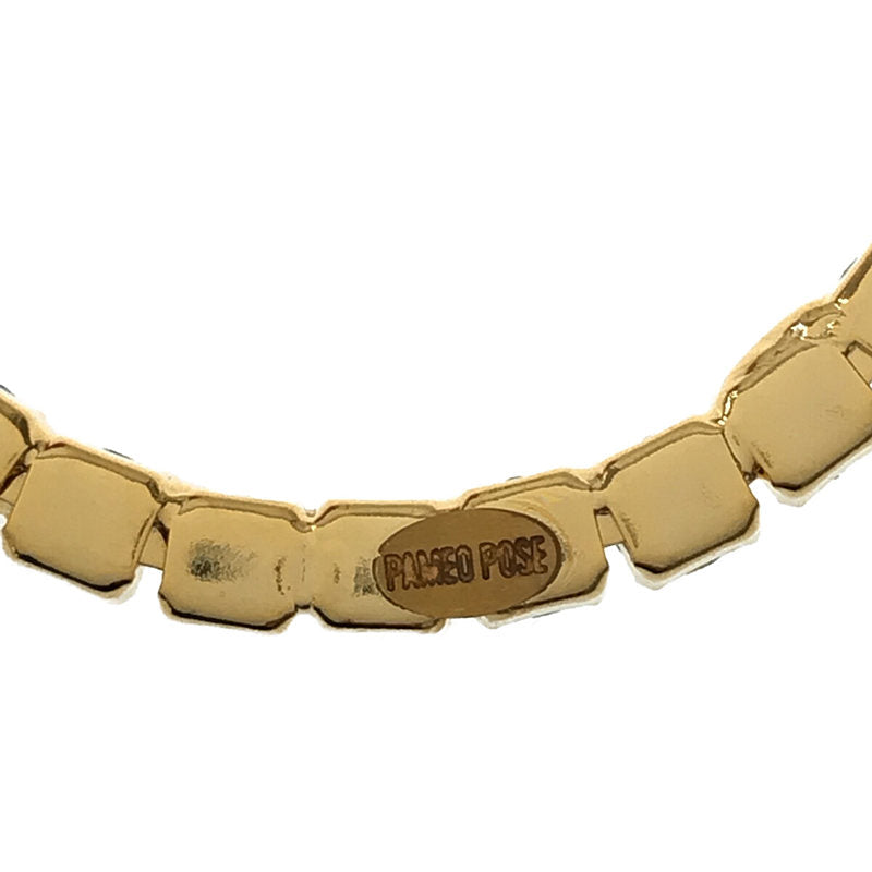 [狀況良好] PAMEO POSE |玫瑰圖案 Bijou 雙耳耳環，含盒子 |金色/藍色|女性的