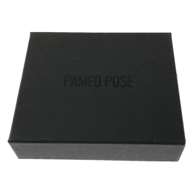 【美品】  PAMEO POSE / パメオポーズ | ローズ モチーフ ビジュー フープ ピアス 両耳用 箱付き | ゴールド / ブルー | レディース
