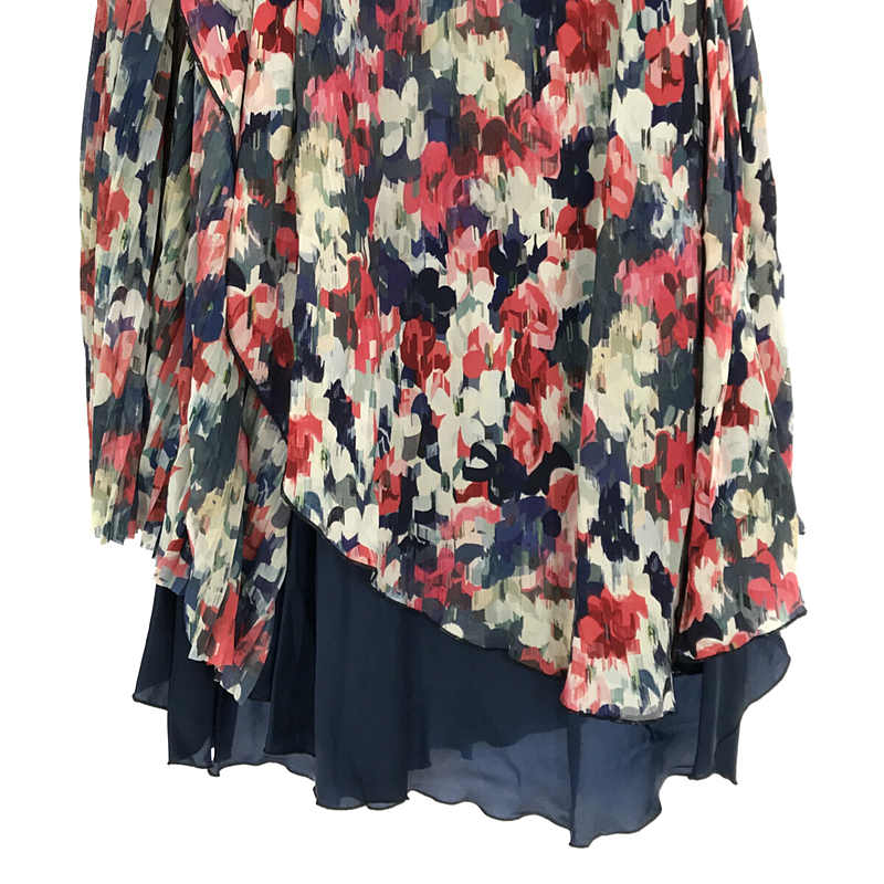 【美品】  Harikae / ハリカエ | 2020SS | フラワー プリント レイヤード プリーツ フレア ロング スカート Look使用 | XS | マルチカラー | レディース
