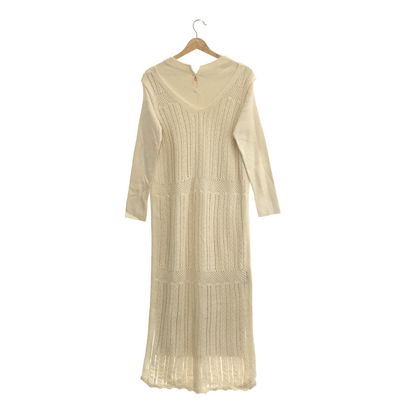 Spick and Span / 스픽 앤 스팬 | 2020SS | 워터 마크 패턴 레이어드 니트 원피스 | F | 자연 | 여성